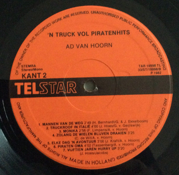 Ad van Hoorn : 'n Truck Vol Piratenhits (LP, Album)