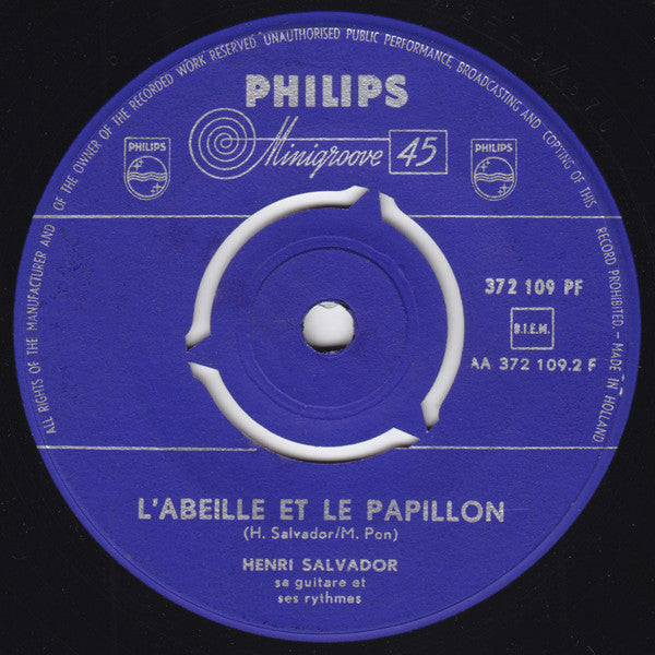 Henri Salvador : Je Vous Aime  (7", Single, Mono, RE)
