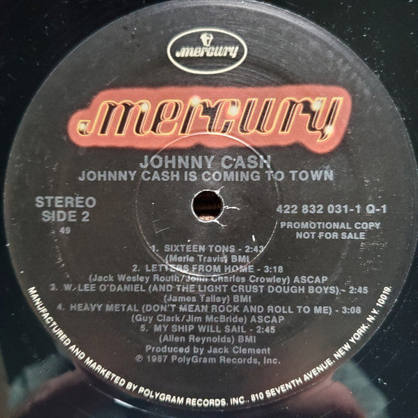 Johnny Cash : Johnny Cash Is Coming To Town (LP, Album, Promo)
