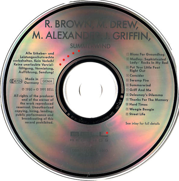 Ray Brown / Monty Alexander / Johnny Griffin / Martin Drew : Summerwind (CD, Album, RE)