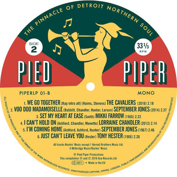 Various : Pied Piper (The Pinnacle Of Detroit Northern Soul) (LP, Album, Comp, Mono)