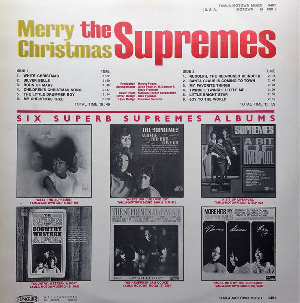 The Supremes : Merry Christmas (LP, Album, Mono)