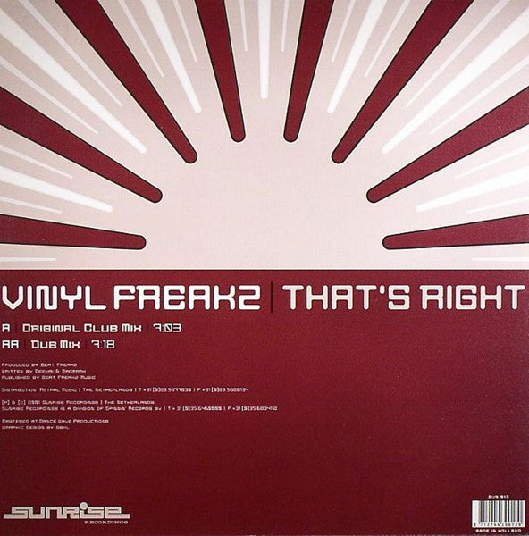 Vinyl Freakz : That's Right (12")