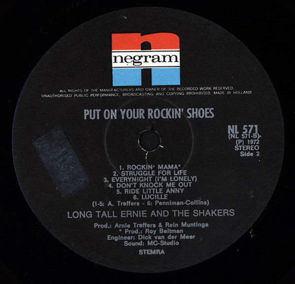 Long Tall Ernie And The Shakers : Put On Your Rockin' Shoes With Long Tall Ernie And The Shakers (LP, Album)