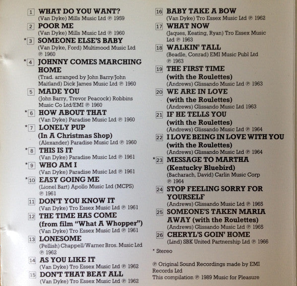 Adam Faith : The Best Of Adam Faith (CD, Album, Comp, Mono)