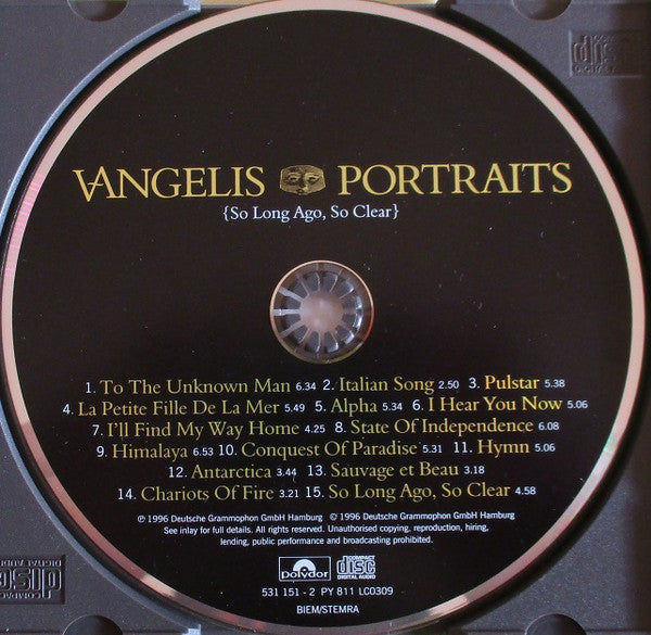 Vangelis : Portraits {So Long Ago, So Clear} (CD, Comp, RP, EDC)