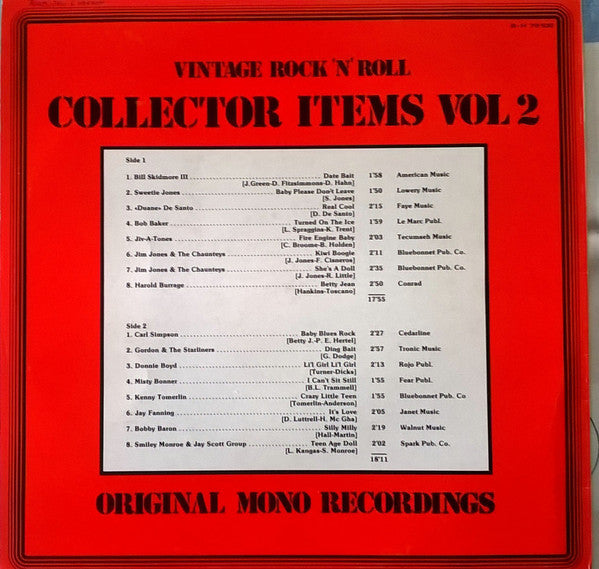 Various : Vintage Rock 'N' Roll Collector Items Vol. 2 (LP, Comp, Mono)