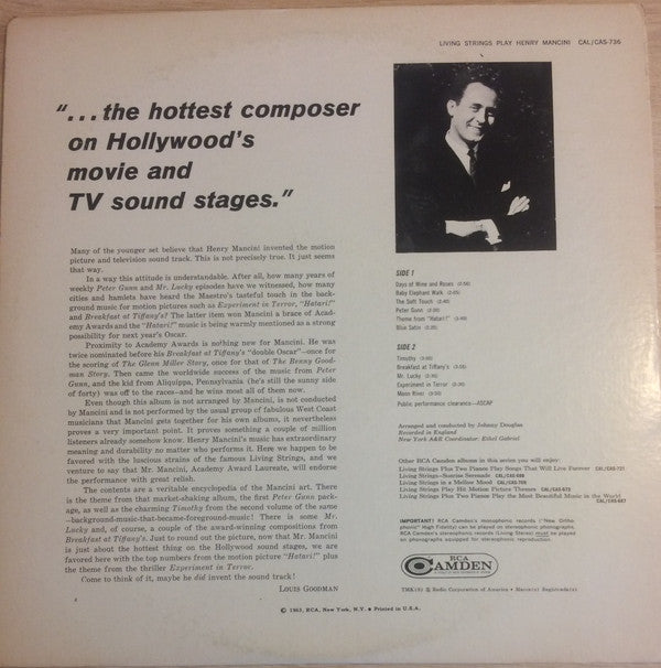 Living Strings : Play Henry Mancini (LP)