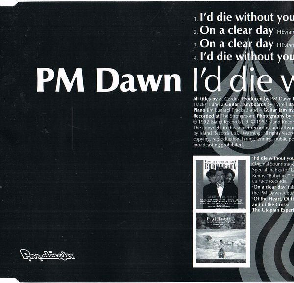 P.M. Dawn : I'd Die Without You (CD, Maxi)