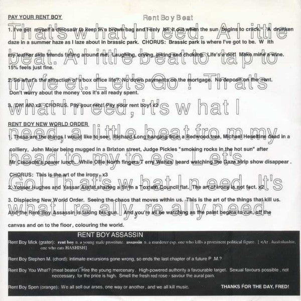 The Phantom Pregnancies / Rent Boy Assassin : Hi-Jack The Stage / Rent Boy Assassin (7")