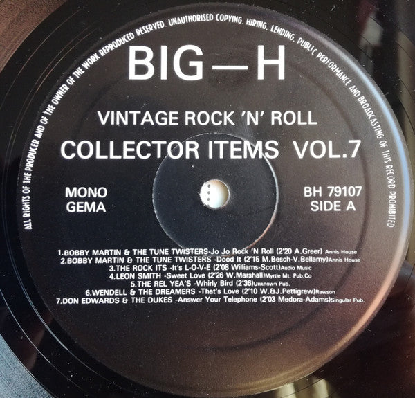 Various : Vintage Rock 'N' Roll Collector Items Vol. 7 (LP, Comp, Mono)