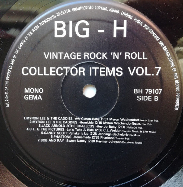 Various : Vintage Rock 'N' Roll Collector Items Vol. 7 (LP, Comp, Mono)