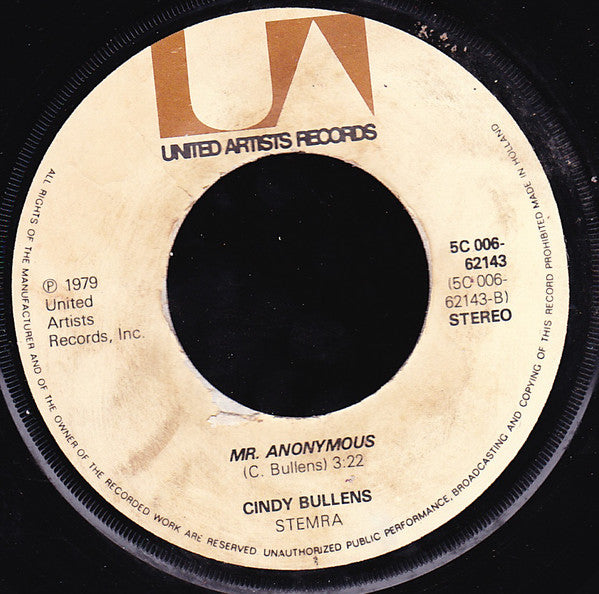 Cindy Bullens : High School History (7", Single)