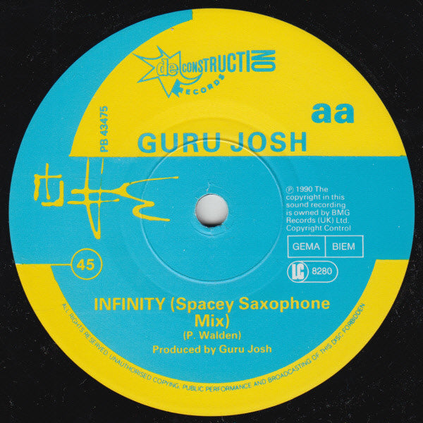 Guru Josh : Infinity (1990's...Time For The Guru) (7", Single)