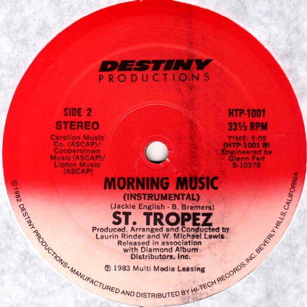 St. Tropez* : Morning Music (12", Single)