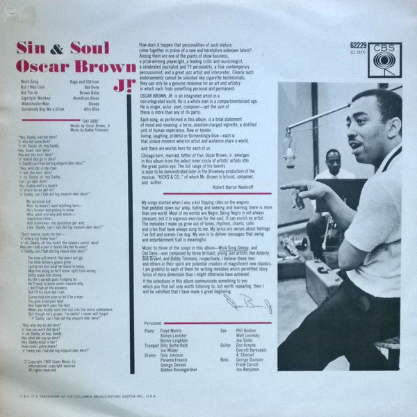 Oscar Brown Jr. : Sin & Soul (LP, Album, Mono, RE)