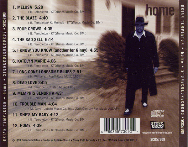 Brian Templeton : Home  (CD, Album)