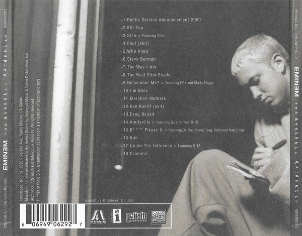 Eminem : The Marshall Mathers LP (CD, Album, UML)