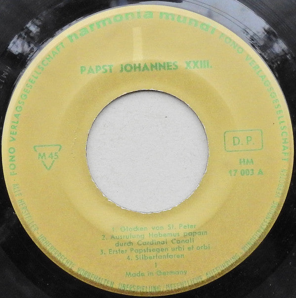 Pope John XXIII : Papst Johannes XXIII. (7", EP)
