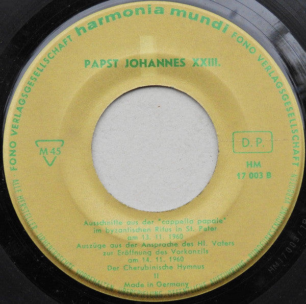 Pope John XXIII : Papst Johannes XXIII. (7", EP)