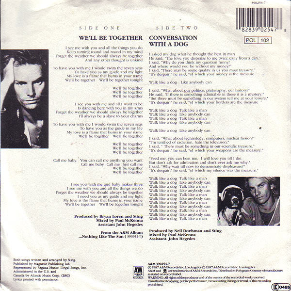 Sting : We'll Be Together (7", Single)