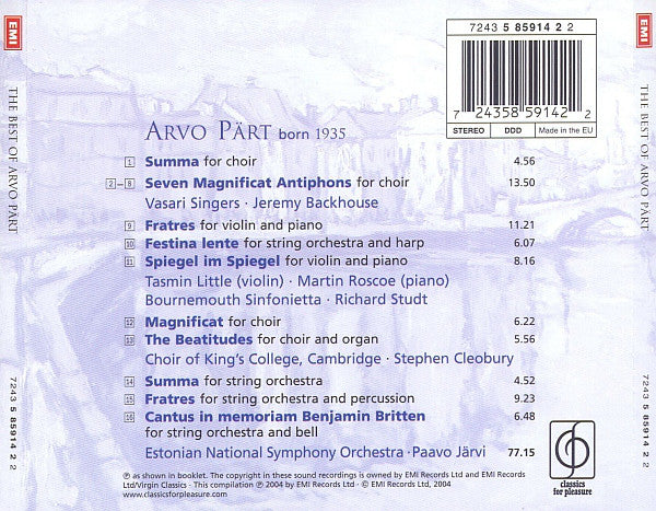 Arvo Pärt : The Best Of Arvo Pärt (CD, Comp)
