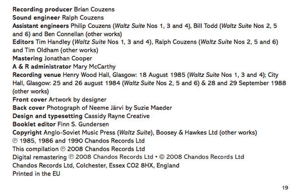 Sergei Prokofiev, Royal Scottish National Orchestra, Neeme Järvi : Suite From 'The Buffoon' / Waltz Suite / Suite From 'The Love For Three Oranges' (CD, Comp, RM)