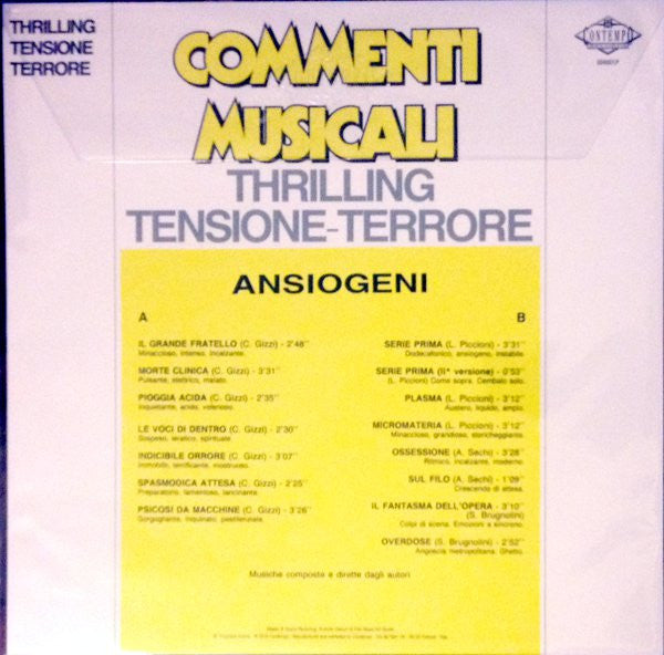 Various : Thrilling Tensione-Terrore 2 - Ansiogeni (LP, RE, RM)