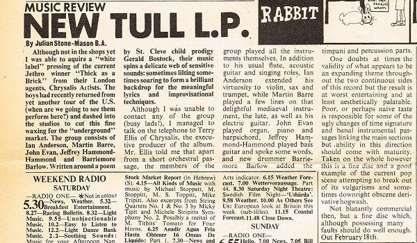 Jethro Tull : Thick As A Brick (LP, Album, RP, New)