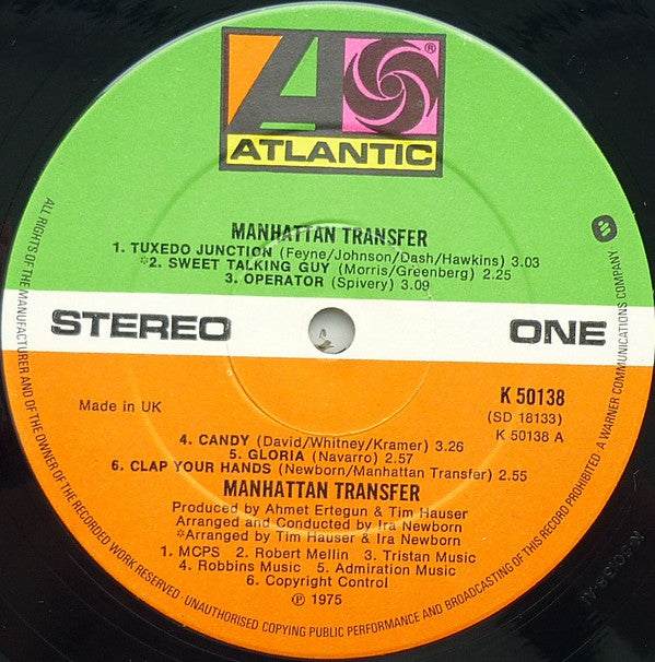 The Manhattan Transfer : The Manhattan Transfer (LP, Album)