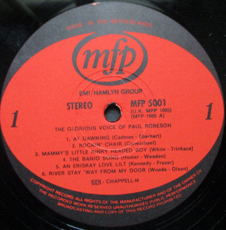 Paul Robeson : The Glorious Voice Of Paul Robeson (LP, Album, RE)