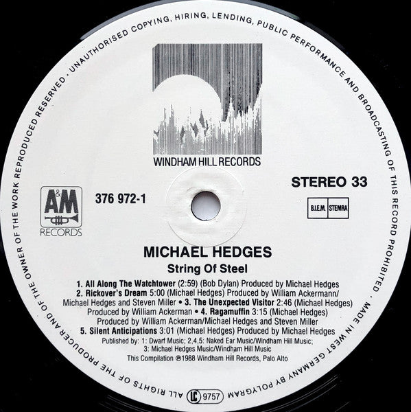 Michael Hedges : Strings Of Steel (LP, Comp)
