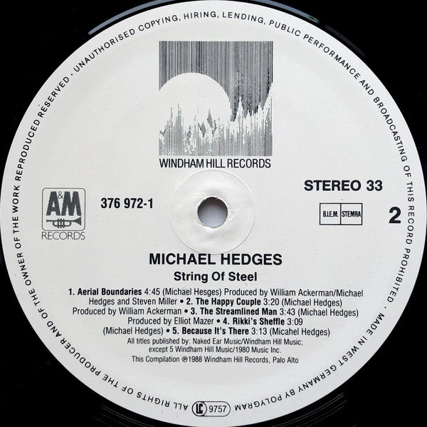 Michael Hedges : Strings Of Steel (LP, Comp)