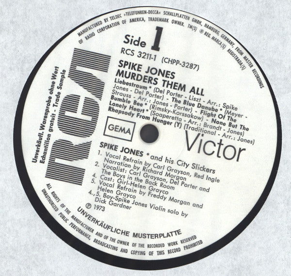 Spike Jones And His City Slickers : Spike Jones Murders Them All (2xLP, Comp, Promo)