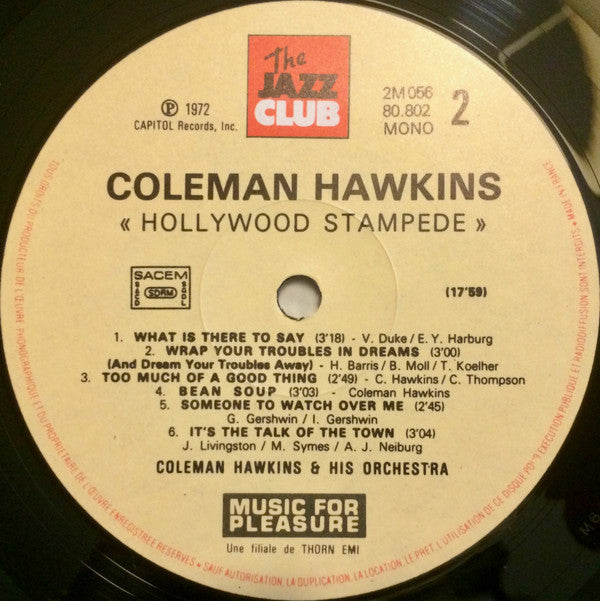 Coleman Hawkins And His Orchestra : Hollywood Stampede (LP, Comp, Mono, RE, RM)