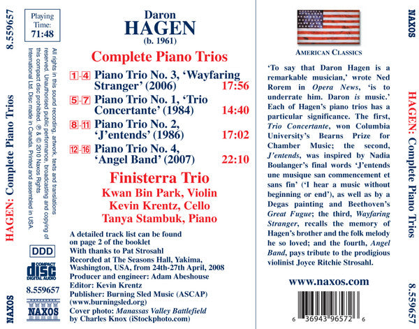 Daron Hagen - Finisterra Trio : Complete Piano Trios (CD)