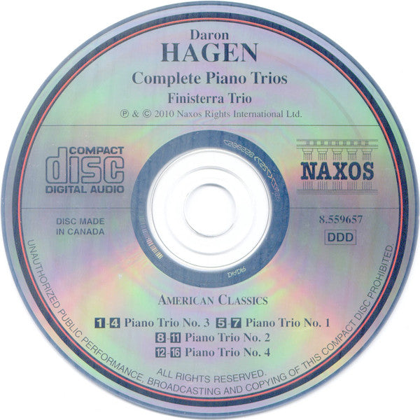 Daron Hagen - Finisterra Trio : Complete Piano Trios (CD)