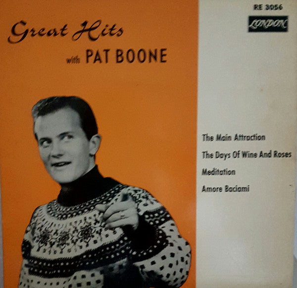 Pat Boone : Great Hits With Pat Boone (7", EP, Mono)