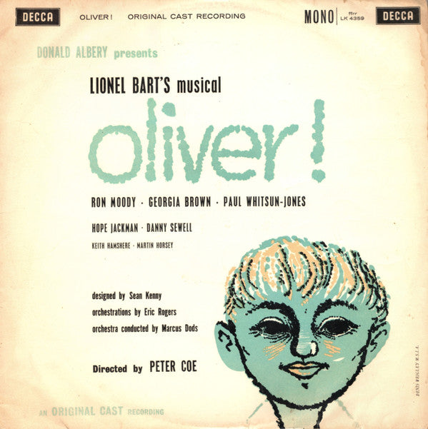 Lionel Bart - "Oliver!" Original London Cast : Oliver! (LP, Album, Mono, RP, Z/T)