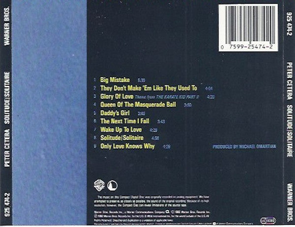 Peter Cetera : Solitude / Solitaire (CD, Album)