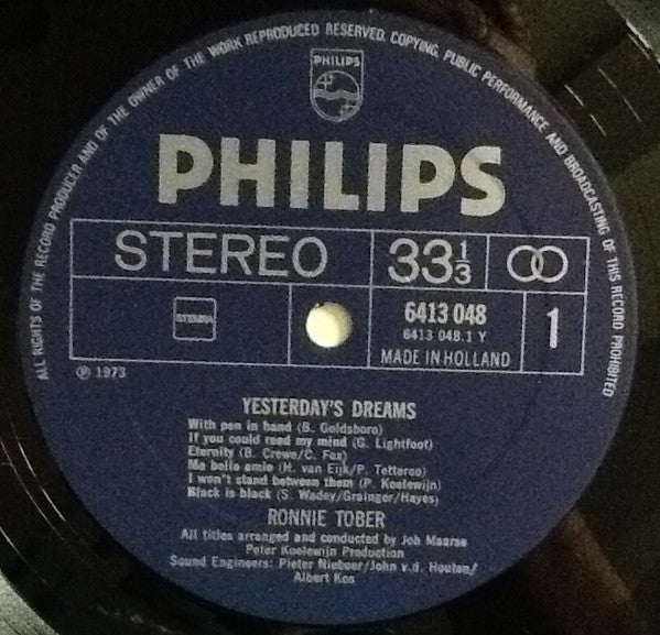 Ronnie Tober : Yesterday's Dreams (LP, Album)