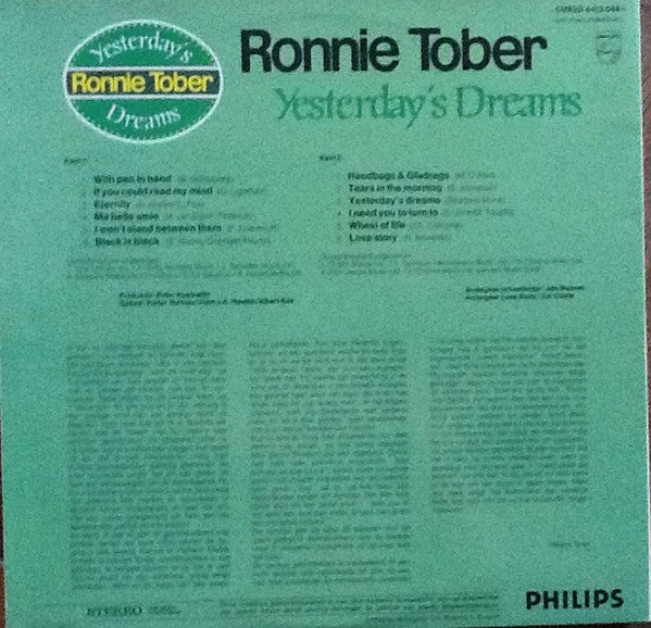 Ronnie Tober : Yesterday's Dreams (LP, Album)