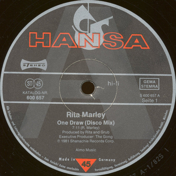 Rita Marley : One Draw (Disco Version) (12")