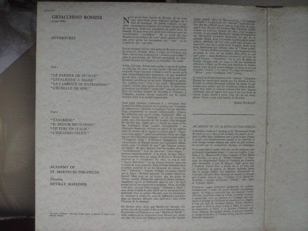 Gioacchino Rossini, The Academy Of St. Martin-in-the-Fields, Sir Neville Marriner : Rossini Overtures (LP)