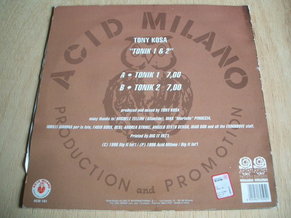 Tony Kosa : Tonik 1 & 2 (12")