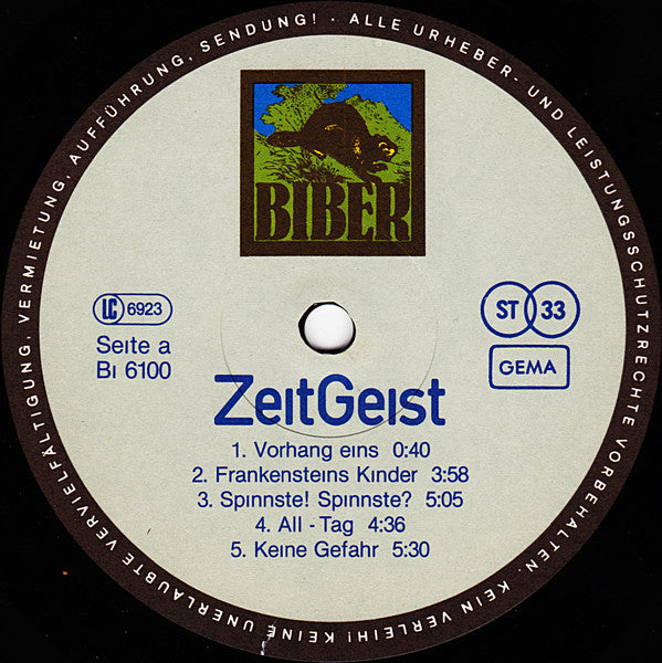 ZeitGeist (4) : ZeitGeist (LP, Album, Blu)