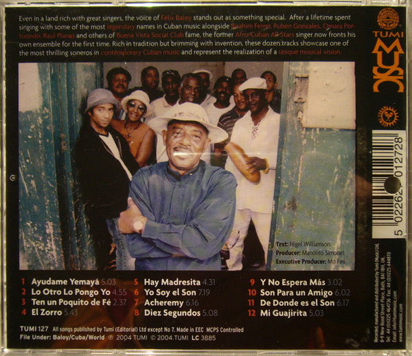 Felix Baloy Y Su Cuban Son Allstars : Un Poquito De Fé (CD, Album)