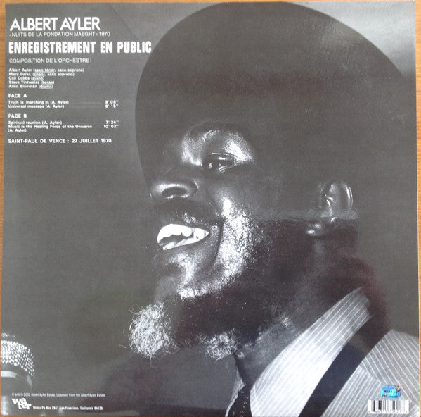 Albert Ayler : Nuits De La Fondation Maeght Volume 2 (LP, Album, RE, Gat)