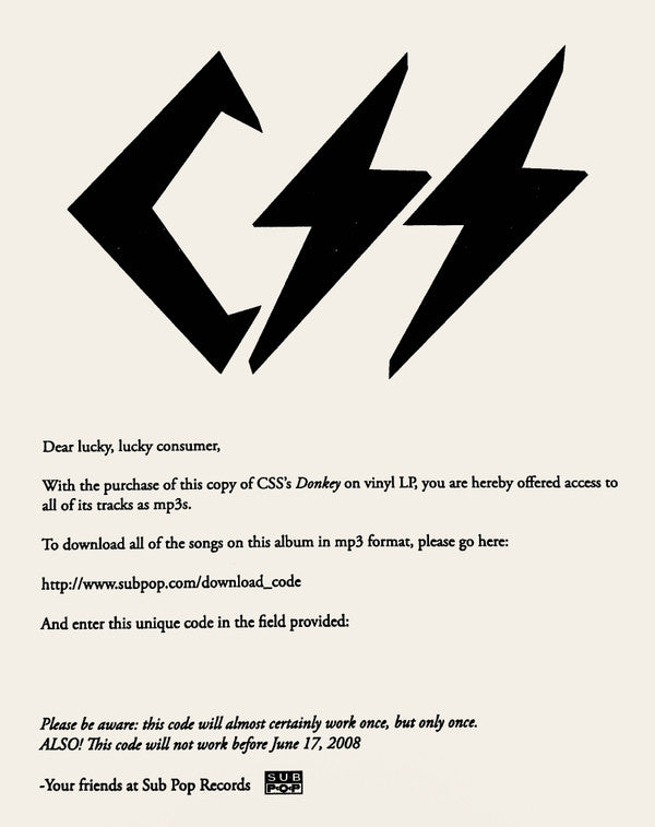 CSS : Donkey (LP, Album, RP)