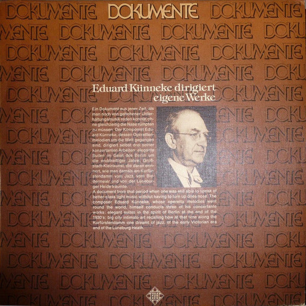 Eduard Künneke : Eduard Künneke Dirigiert Eigene Werke (LP, Comp)